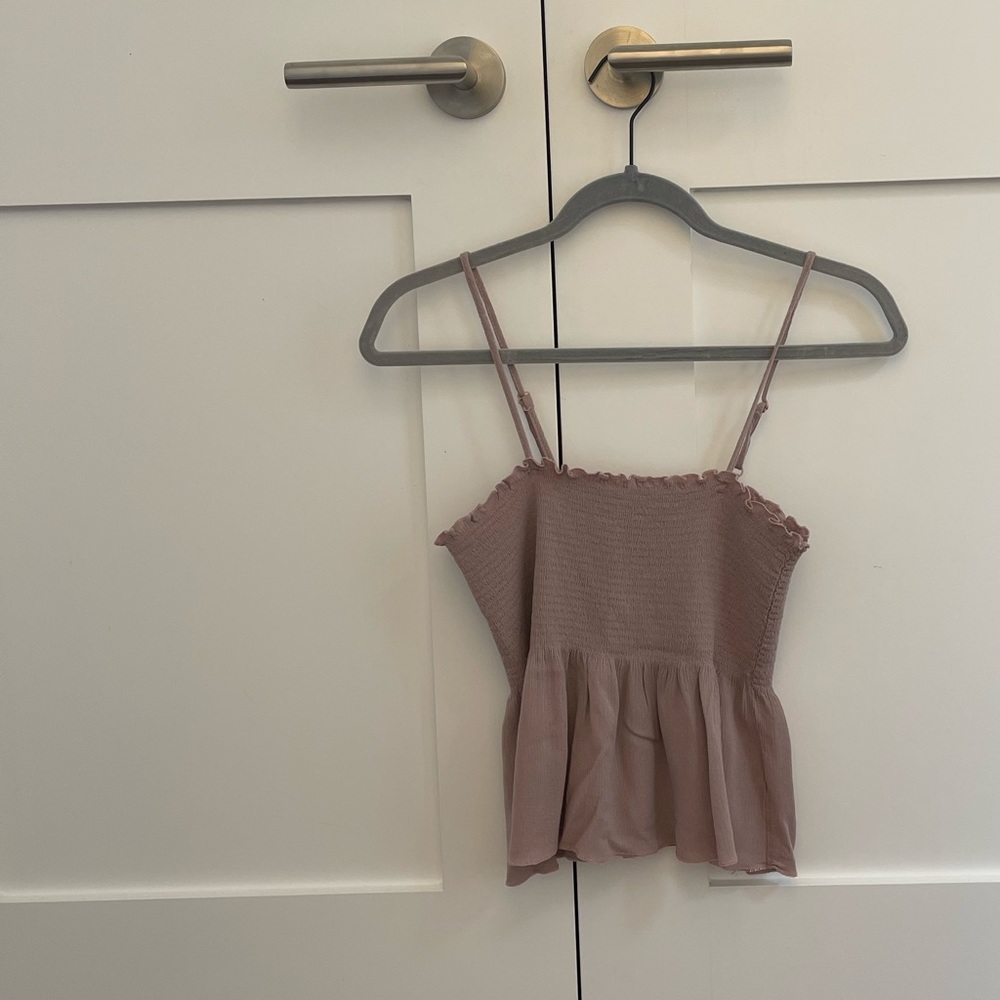 La Hearts By Pacsun Blush Ruffle Tank Top